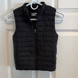 Lands' End Kids Quilted Black Vest